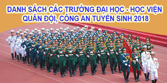 Danh sách các trường Đại học - Học viện Quân đội - Công an tuyển sinh năm 2018