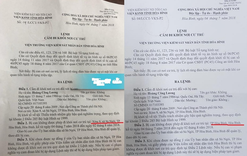 Bác sĩ Hoàng Công Lương bất ngờ nhận hai lệnh cấm đi khỏi nơi cư trú