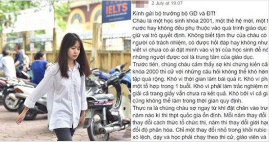Nữ sinh 2k1 gửi tâm thư đầy thuyết phục đến Bộ Giáo dục và Đào tạo