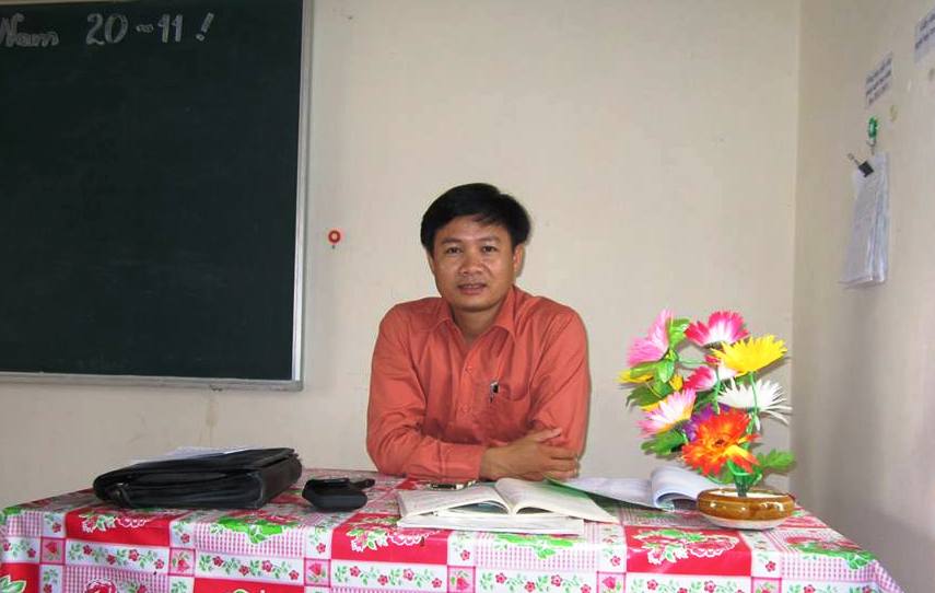 Thầy Nguyễn Đăng Khoa trong một giờ lên lớp. (Ảnh. NVCC) Thầy Nguyễn Đăng Khoa trong một giờ lên lớp. (Ảnh. NVCC)