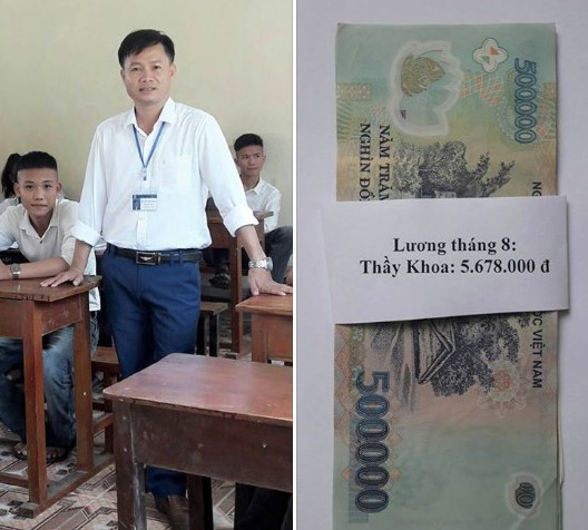 Lương mỗi tháng gần 6 triệu đồng nhưng thầy Khoa dự định phải chi tiêu rất nhiều khoản khác nhau. (Ảnh. FB) Lương mỗi tháng gần 6 triệu đồng nhưng thầy Khoa dự định phải chi tiêu rất nhiều khoản khác nhau. (Ảnh. FB)
