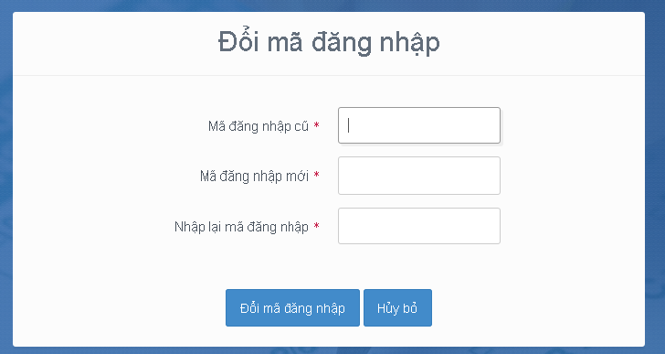 Thí sinh gặp lỗi trong quá trình đổi mật khẩu